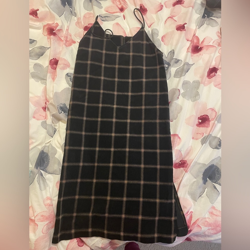 90s inspired corduroy shift dress